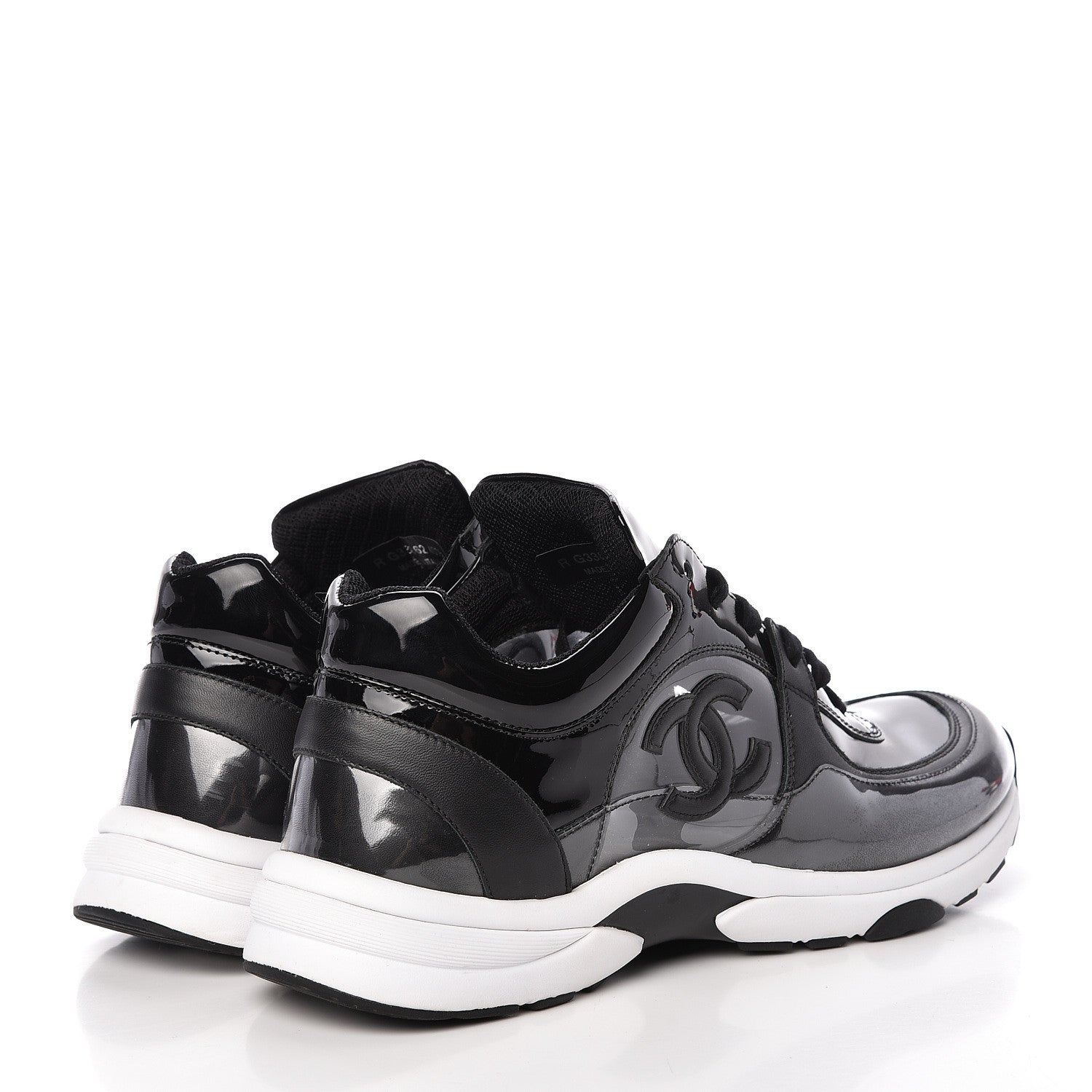 Chanel Calfskin Patent Transparent Sneakers 40.5 Black 4 of 9