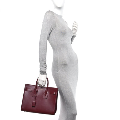 Saint Laurent Calfskin Sac De Jour Burgundy 2 of 11