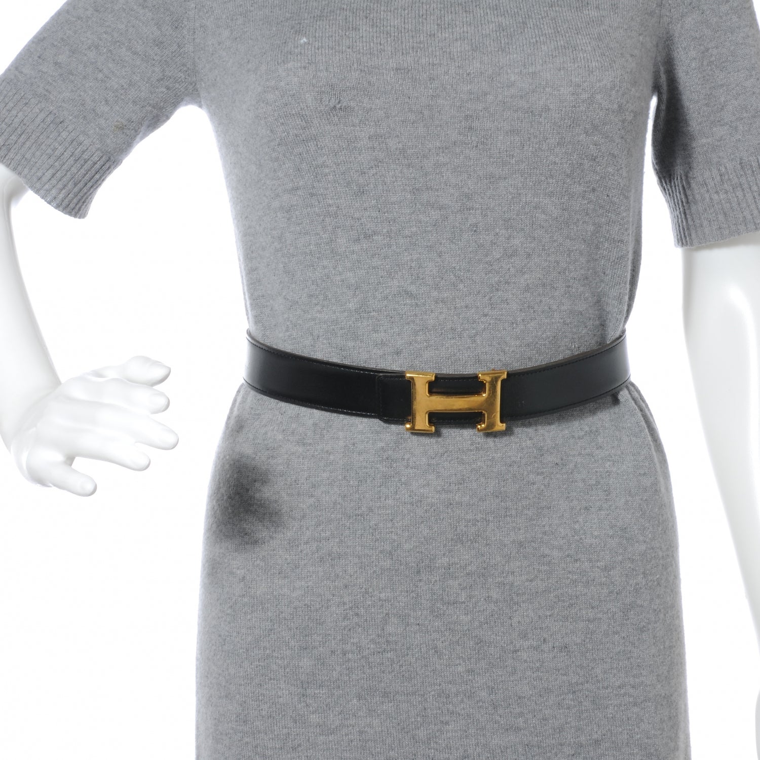 Hermes Box Courchevel Reversible Constance 32mm H Belt Noir Gold 70 2 of 6