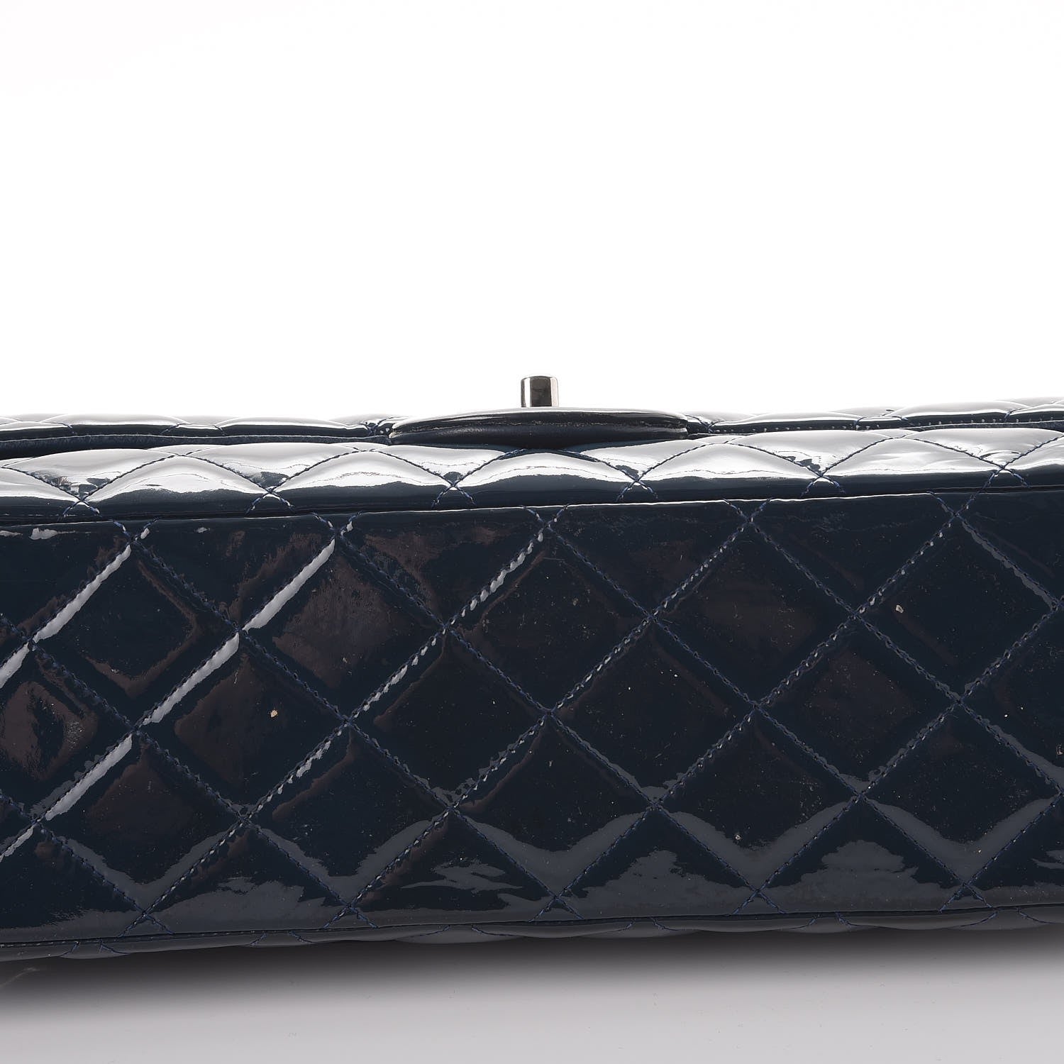 Chanel Patent Quilted Maxi Double Flap Navy Blue 12 of 15