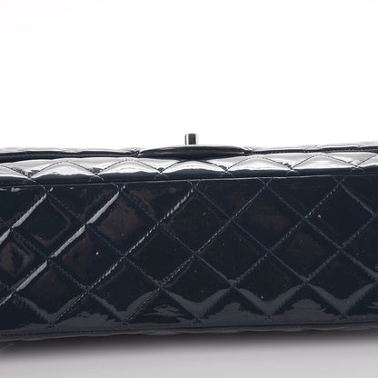Chanel Patent Quilted Maxi Double Flap Navy Blue 12 of 15