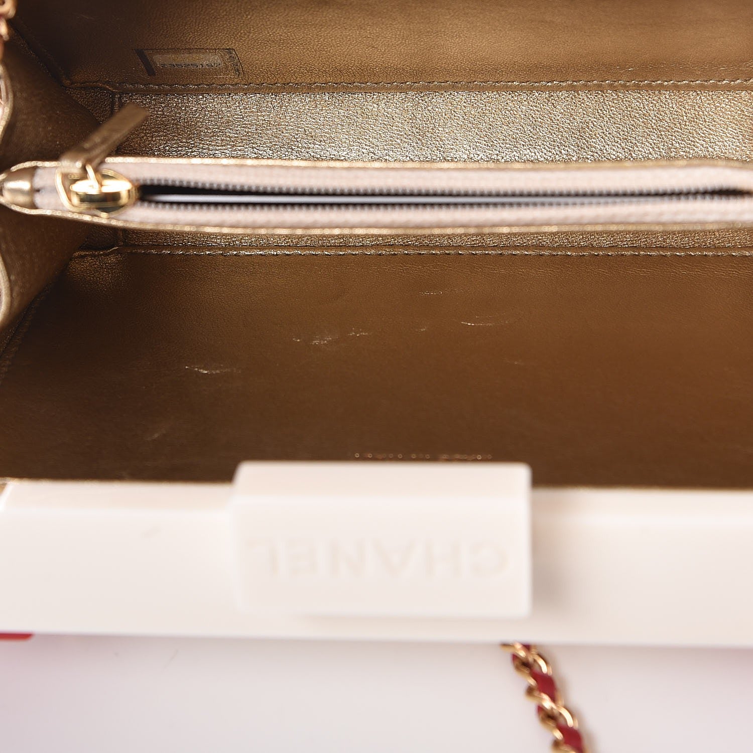 Chanel Plexiglass Boy Brick Havana by Night Clutch White Red 5 of 8
