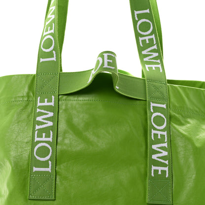 Loewe Paper Calfskin Fold Shopper Tote Bright Apple 7 of 9