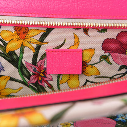 Gucci Canvas Medium Flora Tote Fuchsia 5 of 9