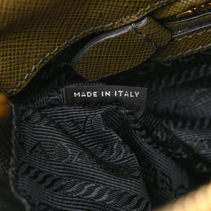 Prada Saffiano Lux Bi-Color Medium Galleria Double Zip Tote Militare Black 6 of 11