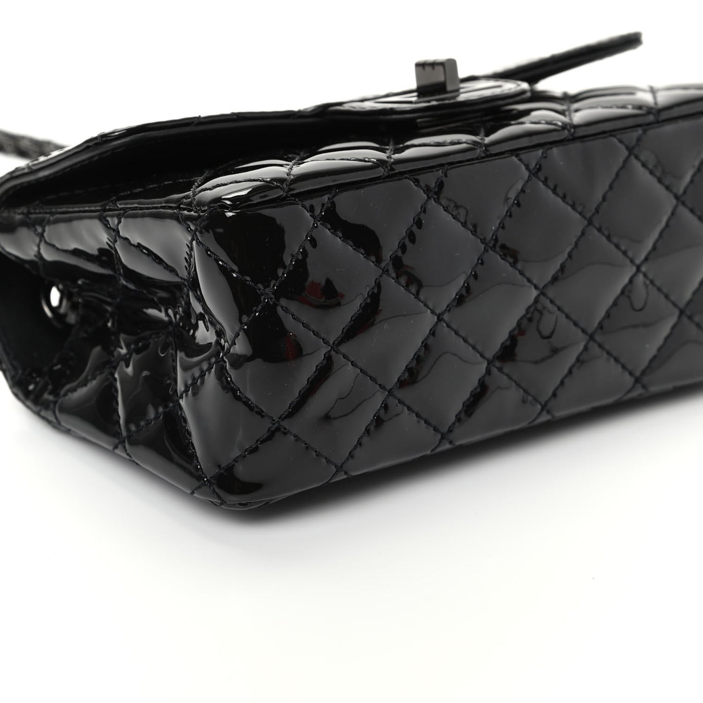 Patent Calfskin Quilted 2.55 Reissue Mini Flap So Black