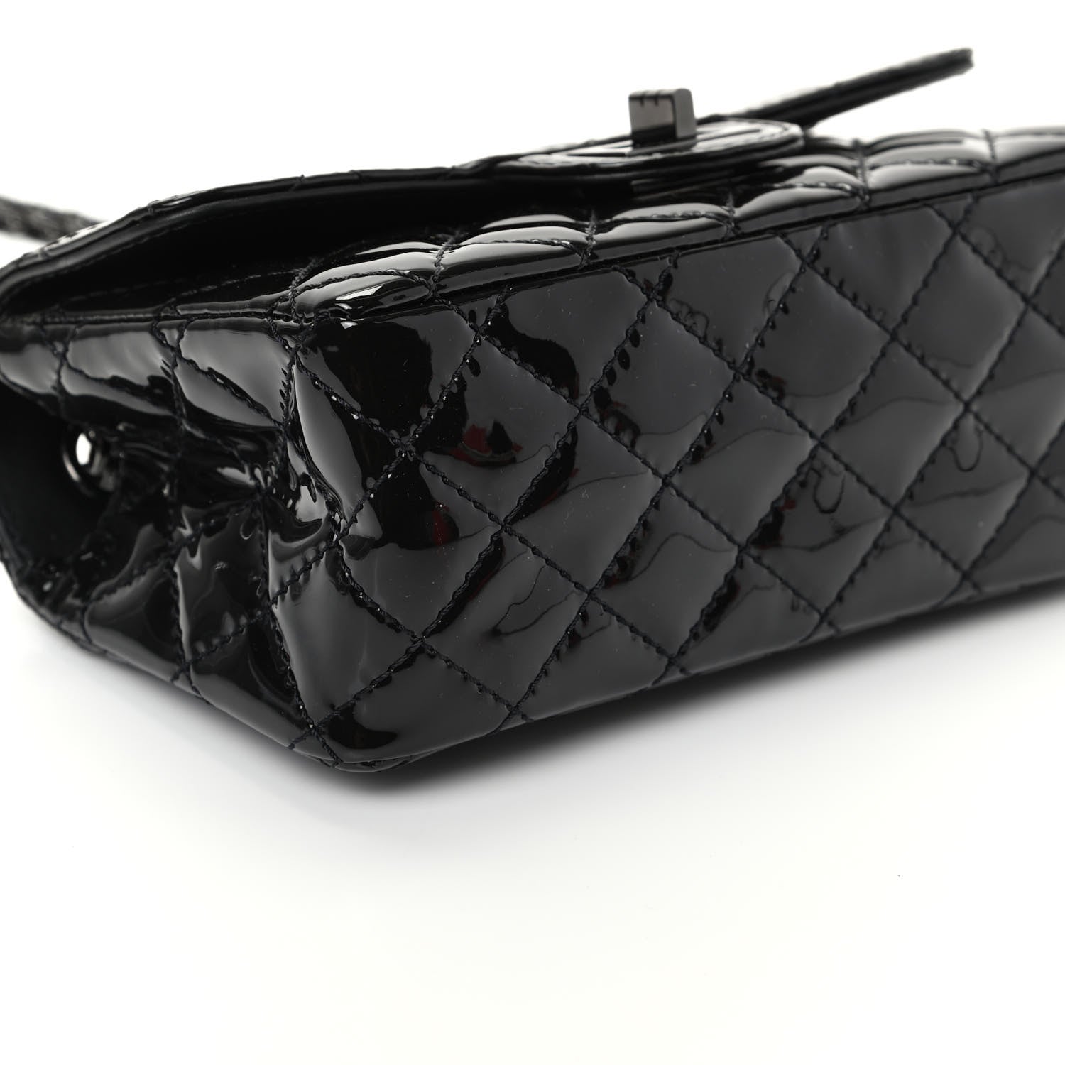 Chanel Patent Calfskin Quilted 2.55 Reissue Mini Flap So Black 6 of 10