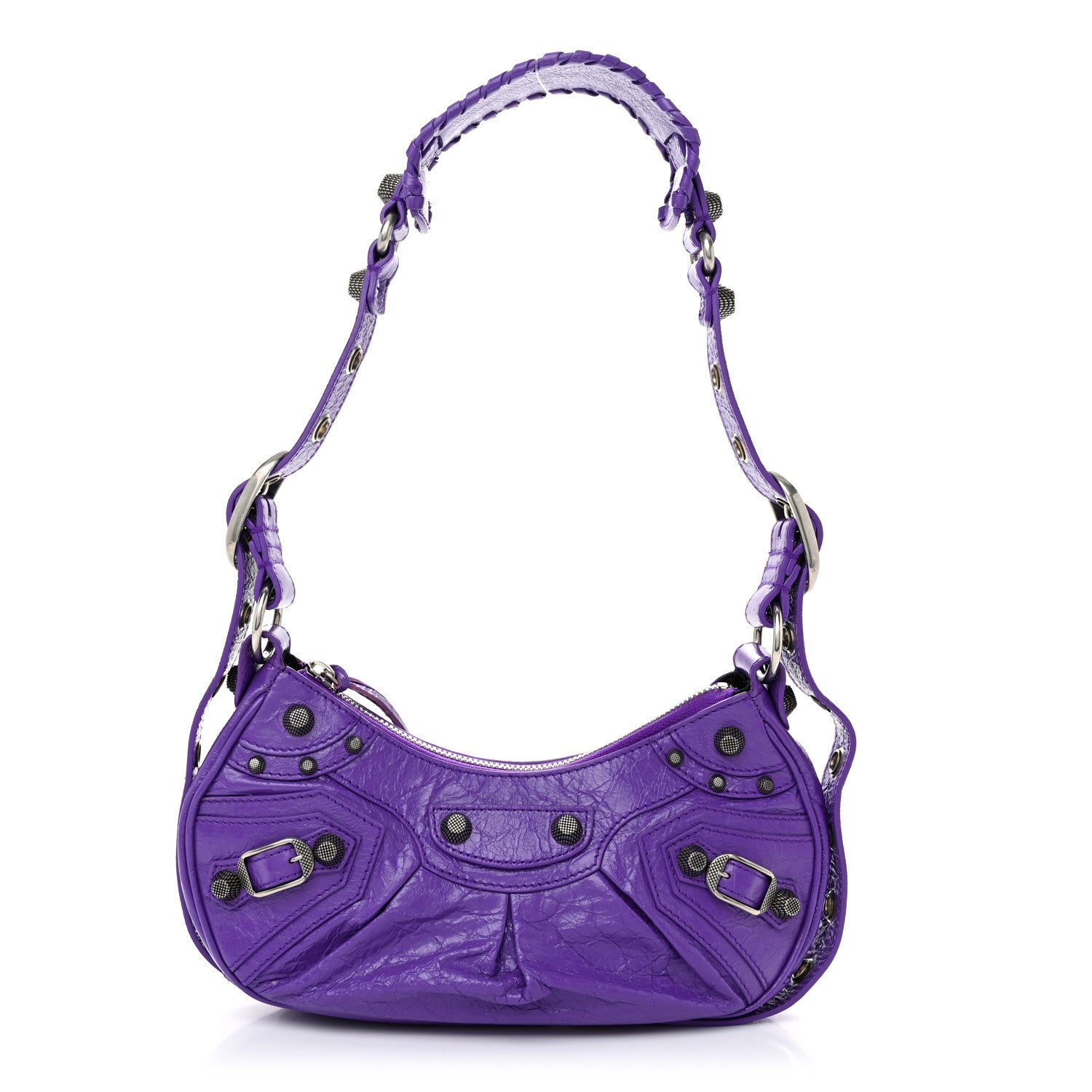 Balenciaga Agneau Arena Le Cagole Shoulder Bag XS Purple 1589646