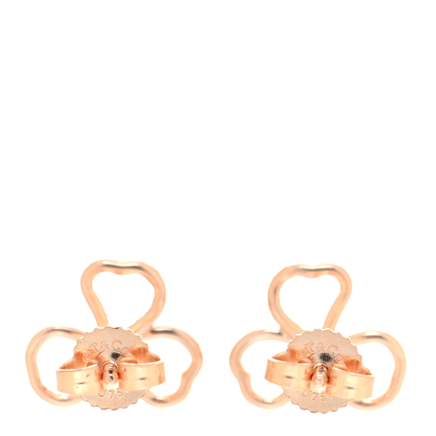 18K Rose Gold Diamond Paper Flowers Open Flower Earrings
