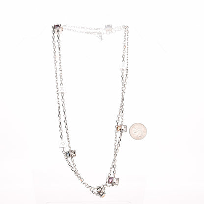 Louis Vuitton Swarovski Gamble Long Necklace Silver 4 of 6