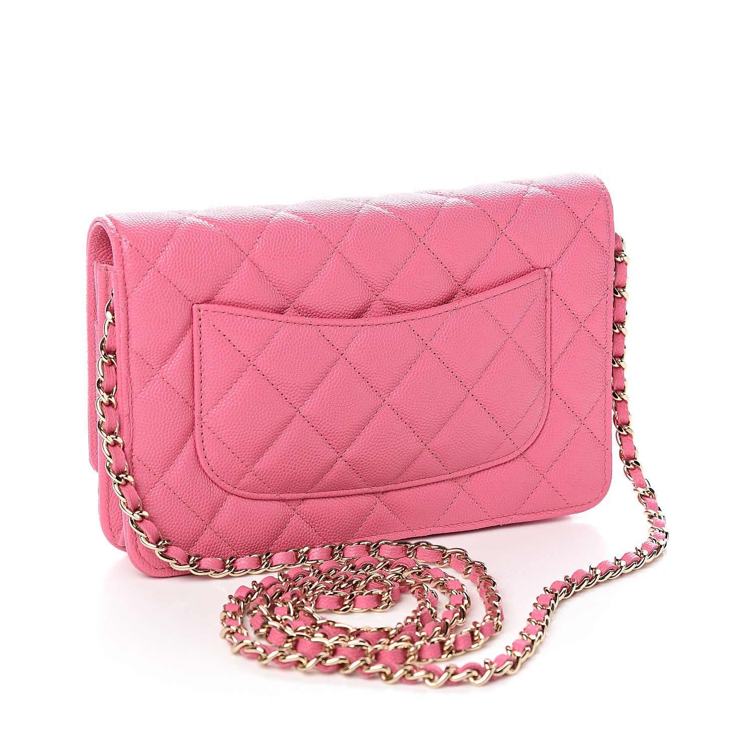 Chanel Caviar Quilted Wallet on Chain WOC Pink 2 of 11