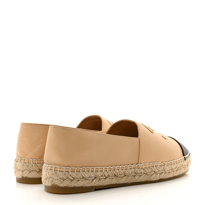 Chanel Lambskin CC Espadrilles 39 Beige Black 4 of 9