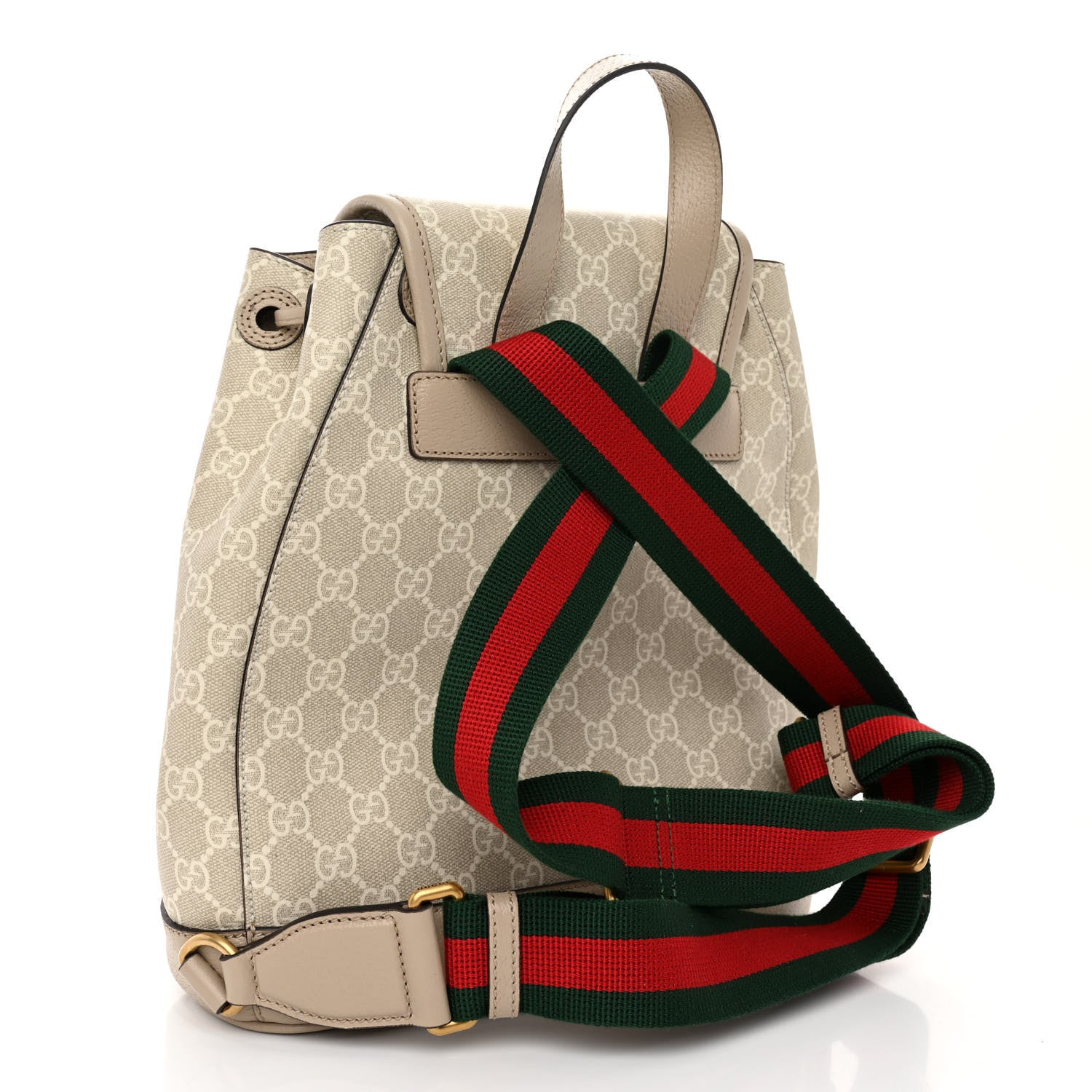 Gucci GG Supreme Monogram Azalea Calfskin Retro Interlocking G Buckle Backpack Beige Mystic White 3 of 11