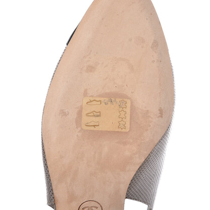 Chanel Lizard Grosgrain Cap Toe CC Slingback Sandals 40 Taupe 12 of 12