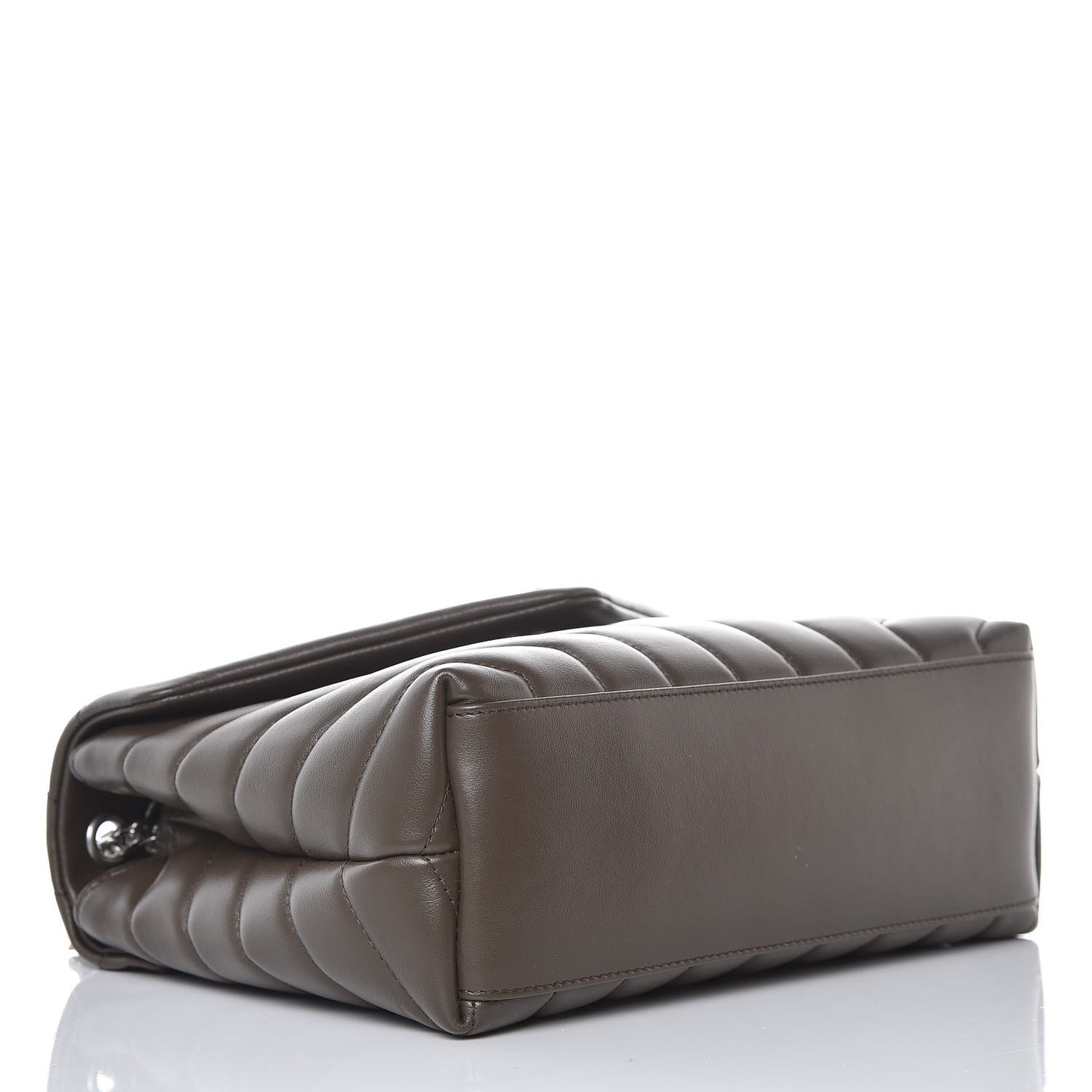 Calfskin Y Quilted Monogram Small Loulou Chain Satchel Asphalt