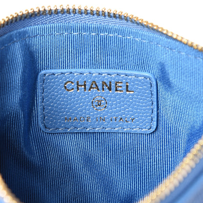 Chanel Caviar Quilted Small Cosmetic Case Blue 8 of 10