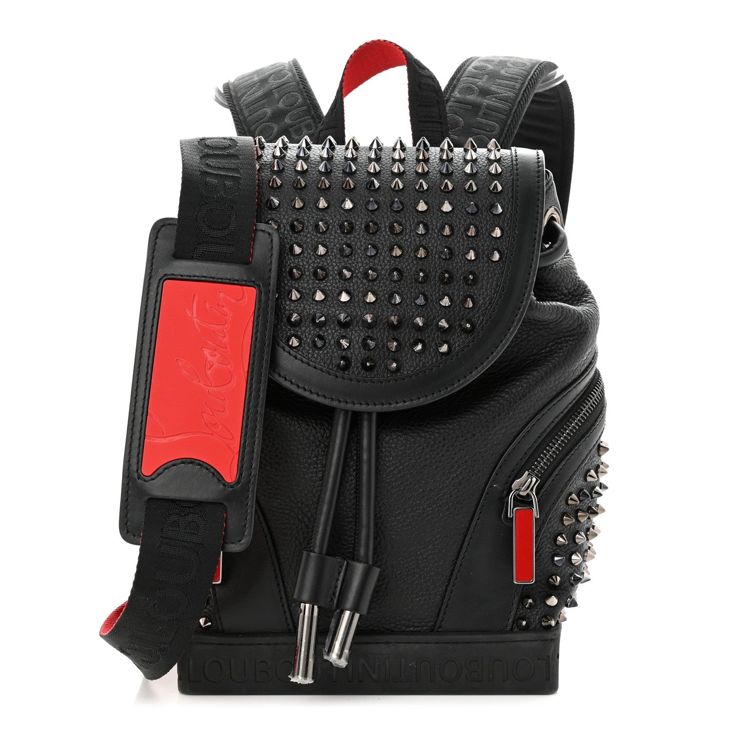 Christian Louboutin Calfskin Spiked Mini Explorafunk Keyring Bag Black 1 of 11