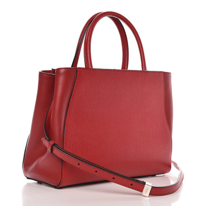 Fendi Vitello Elite Calf Hair Python QuTweet Patchwork Petite 2Jours Tote Red 4 of 12