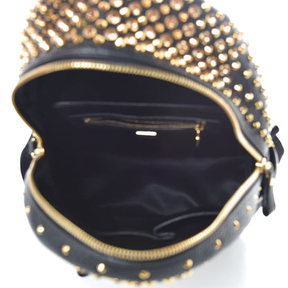 MCM Grainy Lambskin Crystal Studded Small Stark Backpack Black 5 of 8