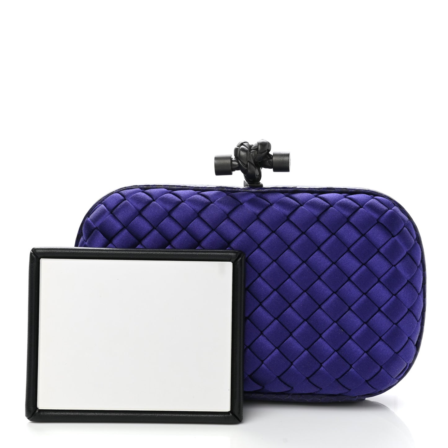 Satin Intreccio Impero Ayers Knot Clutch Purple