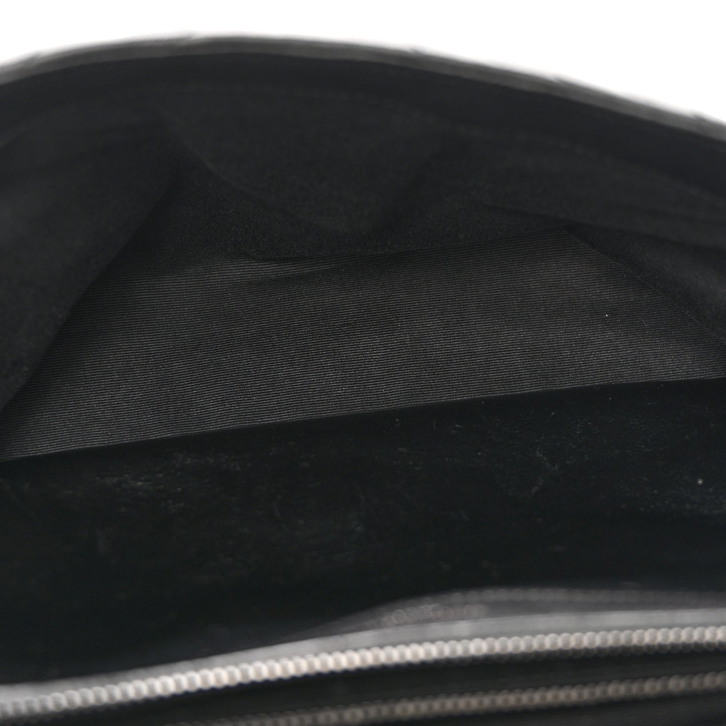 Sheepskin Matelasse Chevron Monogram Monochrome Large College Satchel Black