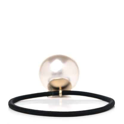 Chanel Pearl CC Hair Tie Black White 3 of 6