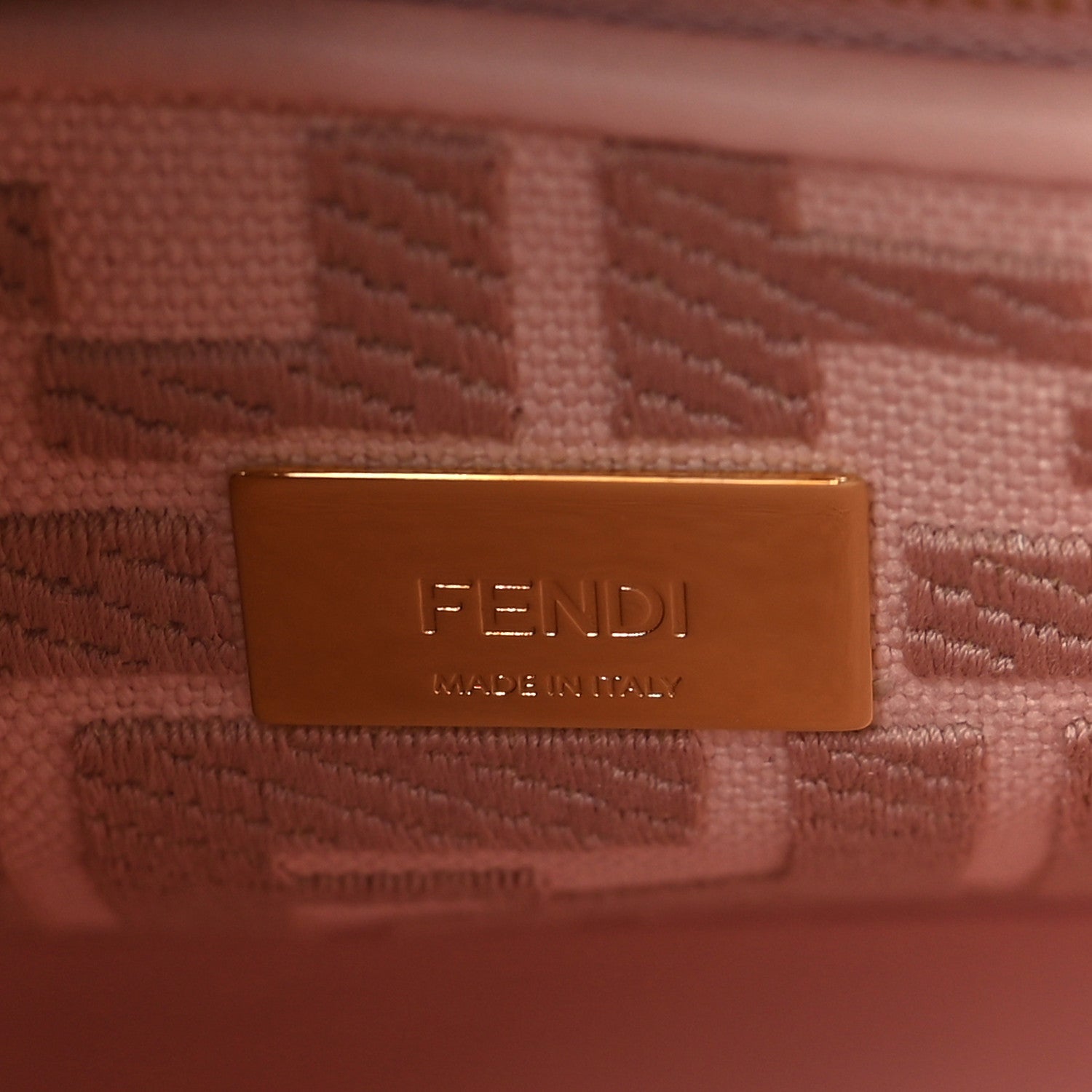Fendi Vitello Seta Canvas FF Embroidered Mini Peekaboo Iconic Satchel Rosa Confetto 6 of 10