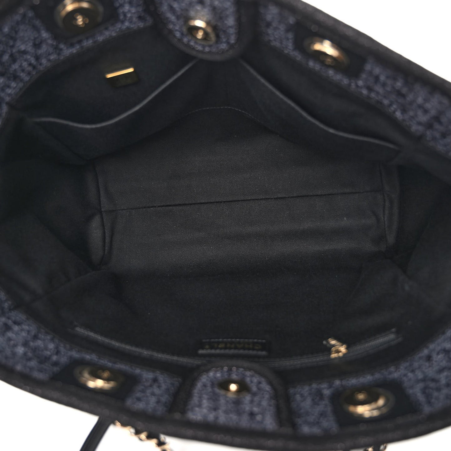 Lurex Boucle Small Deauville Tote Black