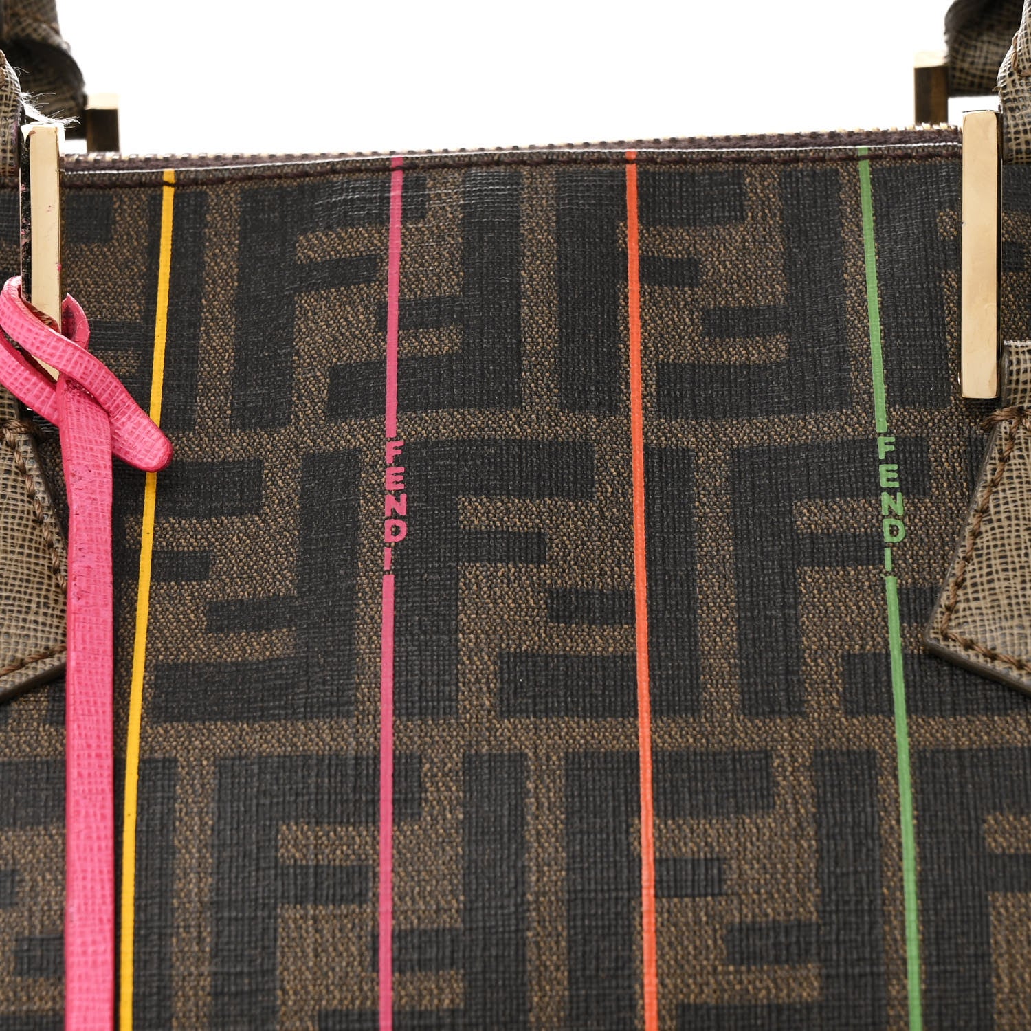 Fendi Zucca Spalmati Striped Boston Tobacco Multicolor 7 of 11