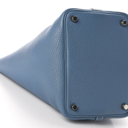 Hermes Taurillon Clemence Picotin 18 PM Blue Jean 6 of 11