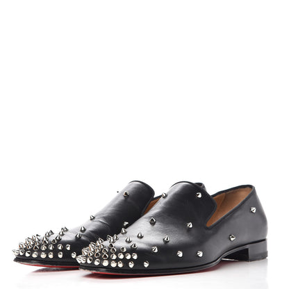 Christian Louboutin Calfskin Spikes Degra Flat Loafers 42 Black 3 of 16