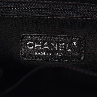 Chanel Sequin Striped Mademoiselle Tote Black Silver 7 of 9