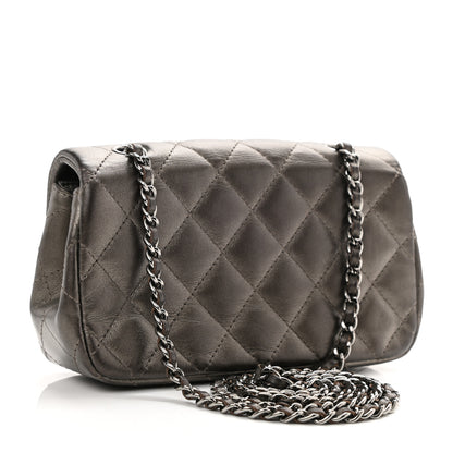 Chanel Lambskin Quilted Extra Mini Rectangular Flap Dark Charcoal 3 of 13