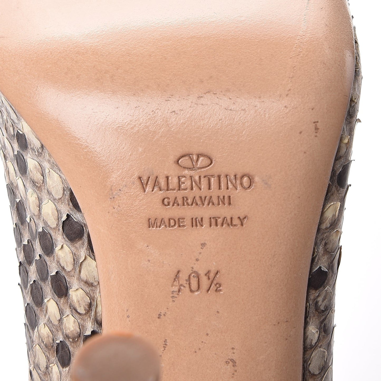 Snakeskin Mother Of Pearl Pointed Pumps 40.5