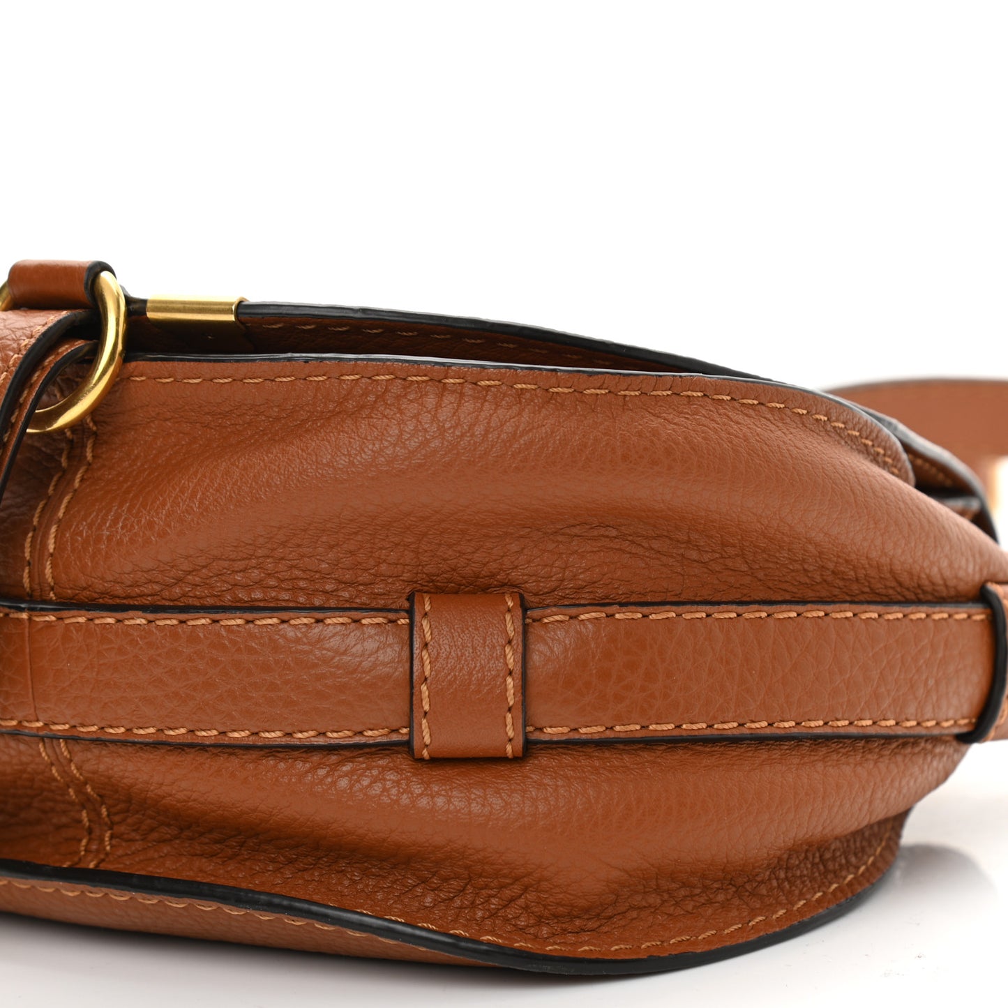 Calfskin Mini Marcie Round Crossbody Bag Tan