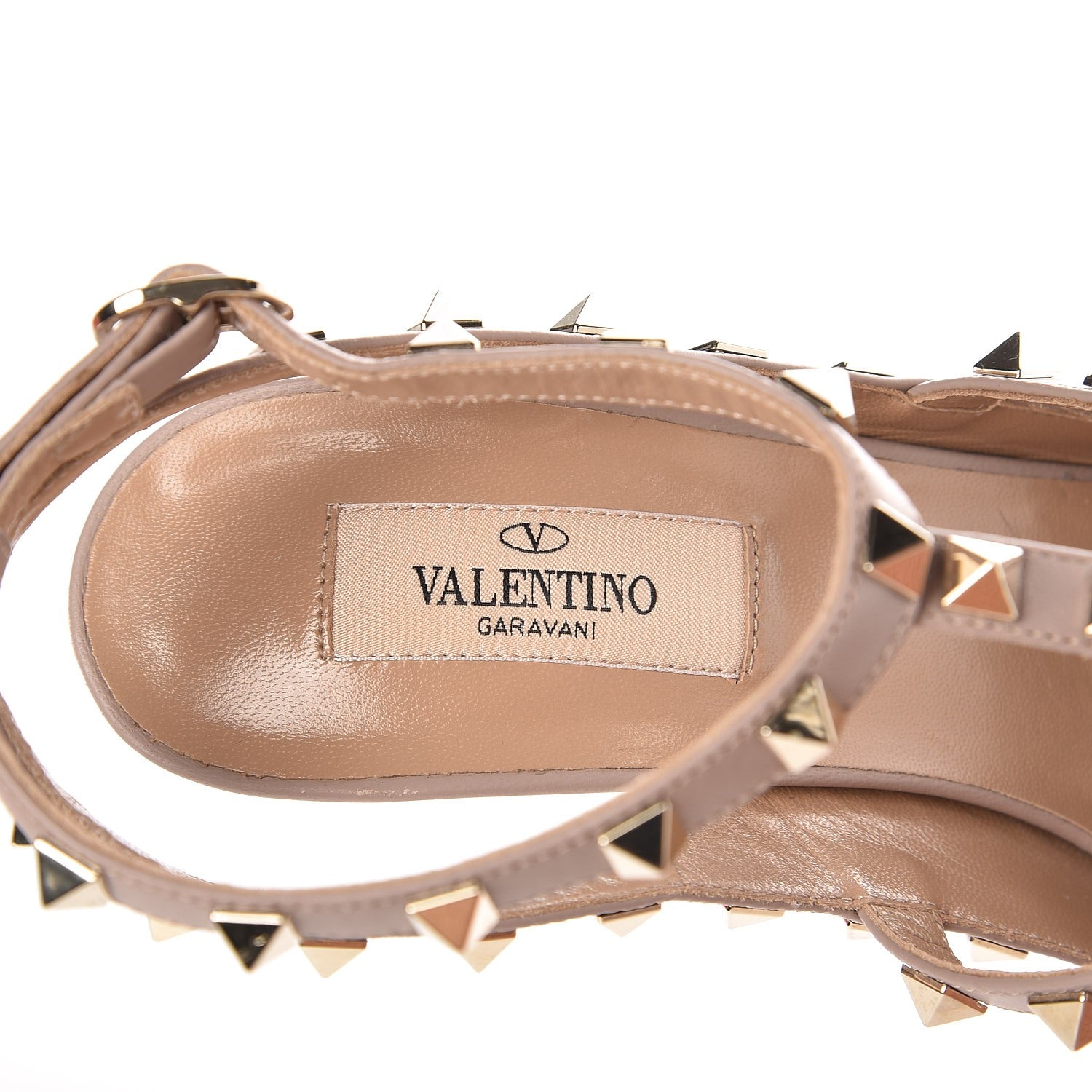 Valentino Garavani Patent Nappa Rockstud Ankle Strap 100mm Pumps 39.5 Poudre 6 of 8
