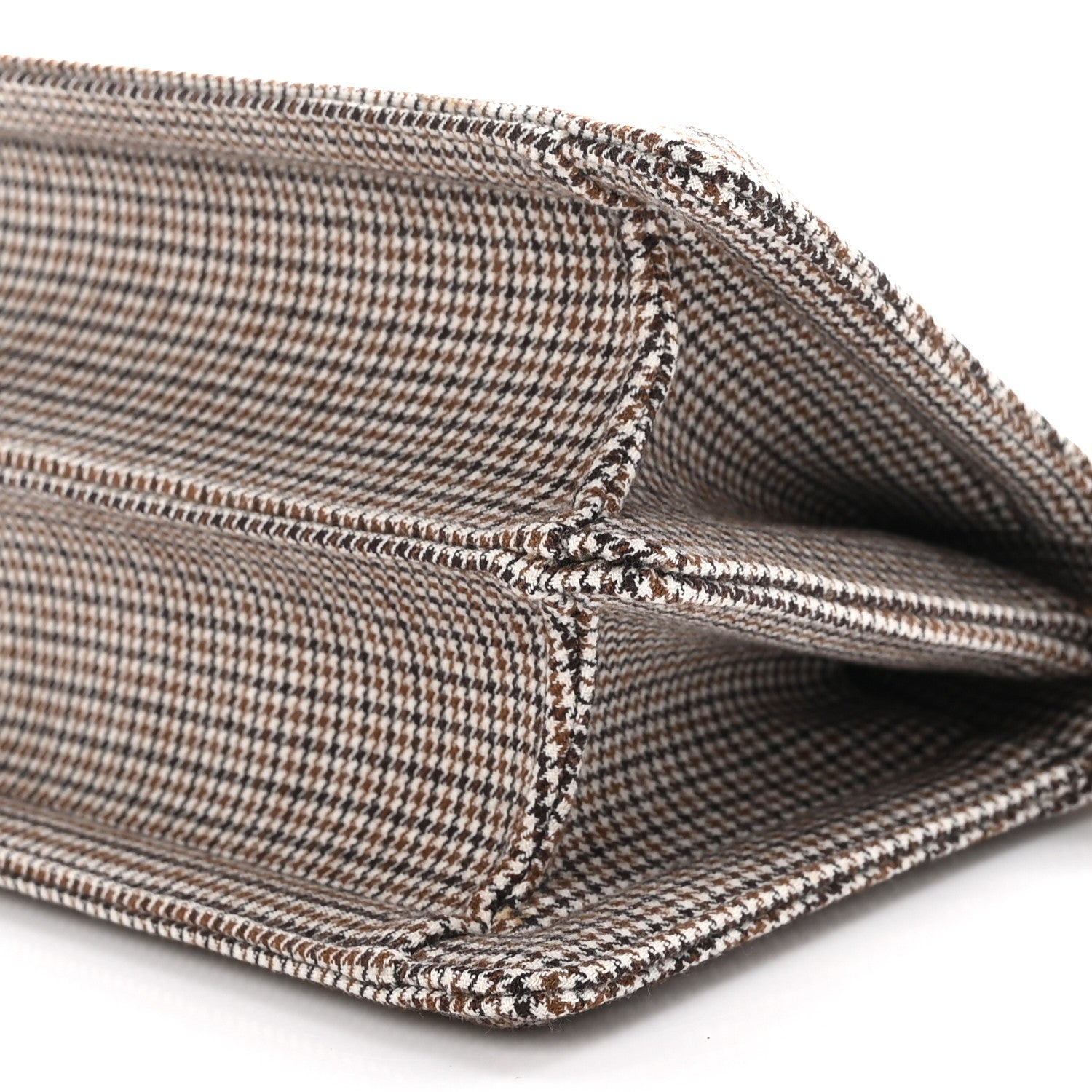Fendi Wool Fabric Jacquard Cuoio Small Houndstooth FF 1974 Petite Peekaboo I SEE U Satchel Grigio Anthracite 9 of 9