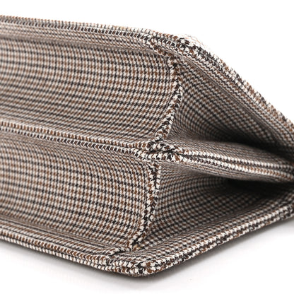 Fendi Wool Fabric Jacquard Cuoio Small Houndstooth FF 1974 Petite Peekaboo I SEE U Satchel Grigio Anthracite 9 of 9