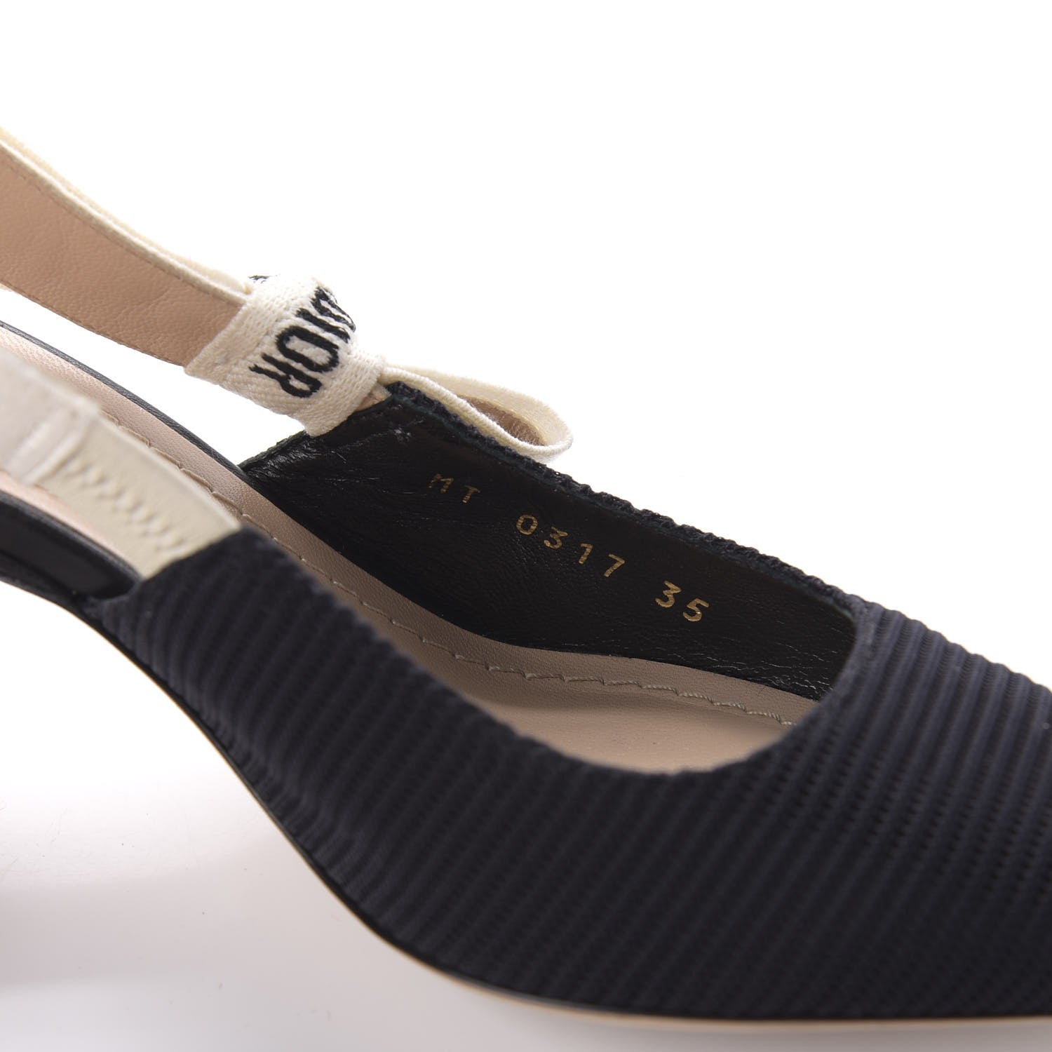 Christian Dior Technical Canvas Ribbon J Adior Slingback 65mm Pumps 35 Black 8 of 9
