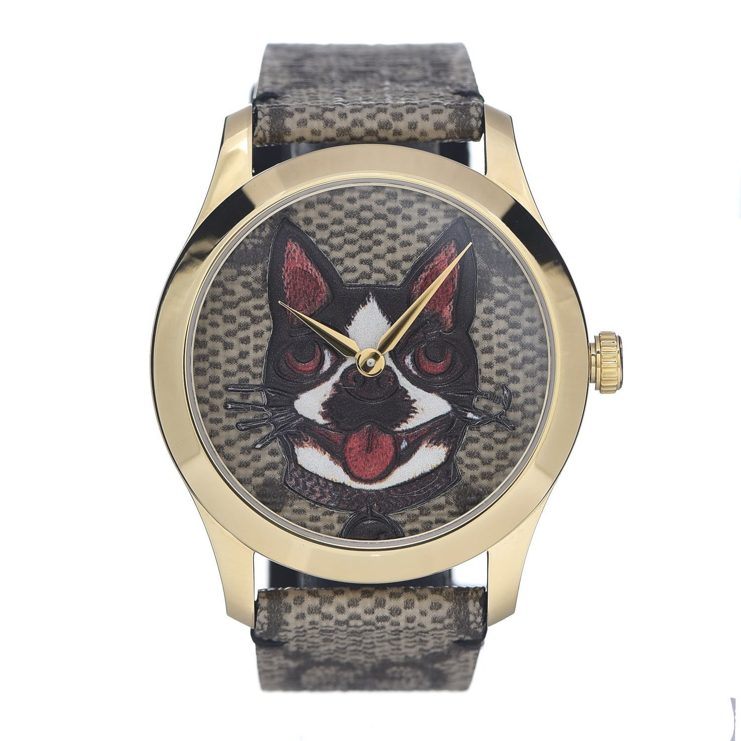 Stainless Steel Canvas 38mm G-Timeless GG Supreme Bosco Quartz Watch Brown
