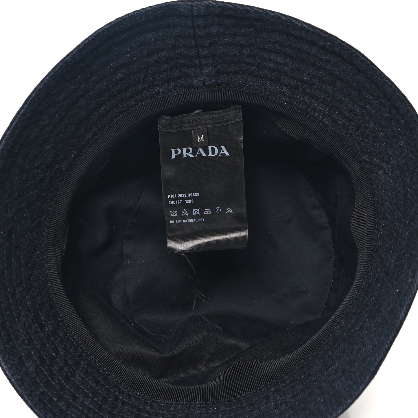 Denim Metal Triangle Logo Bucket Hat M Black