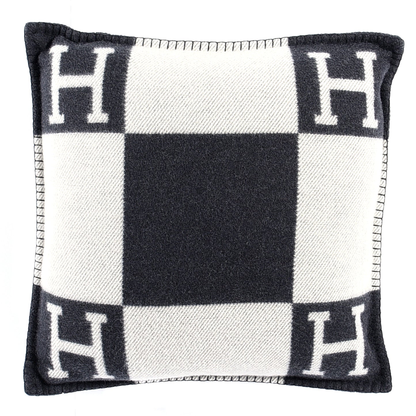 Wool Cashmere Avalon Pillow PM Ecru Gris Fonce