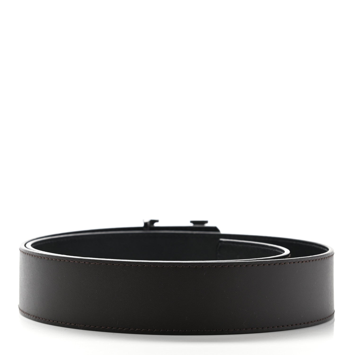 Louis Vuitton Calfskin 40mm LV Initiales Reversible Belt 90 36 Dark Brown Black 2 of 8