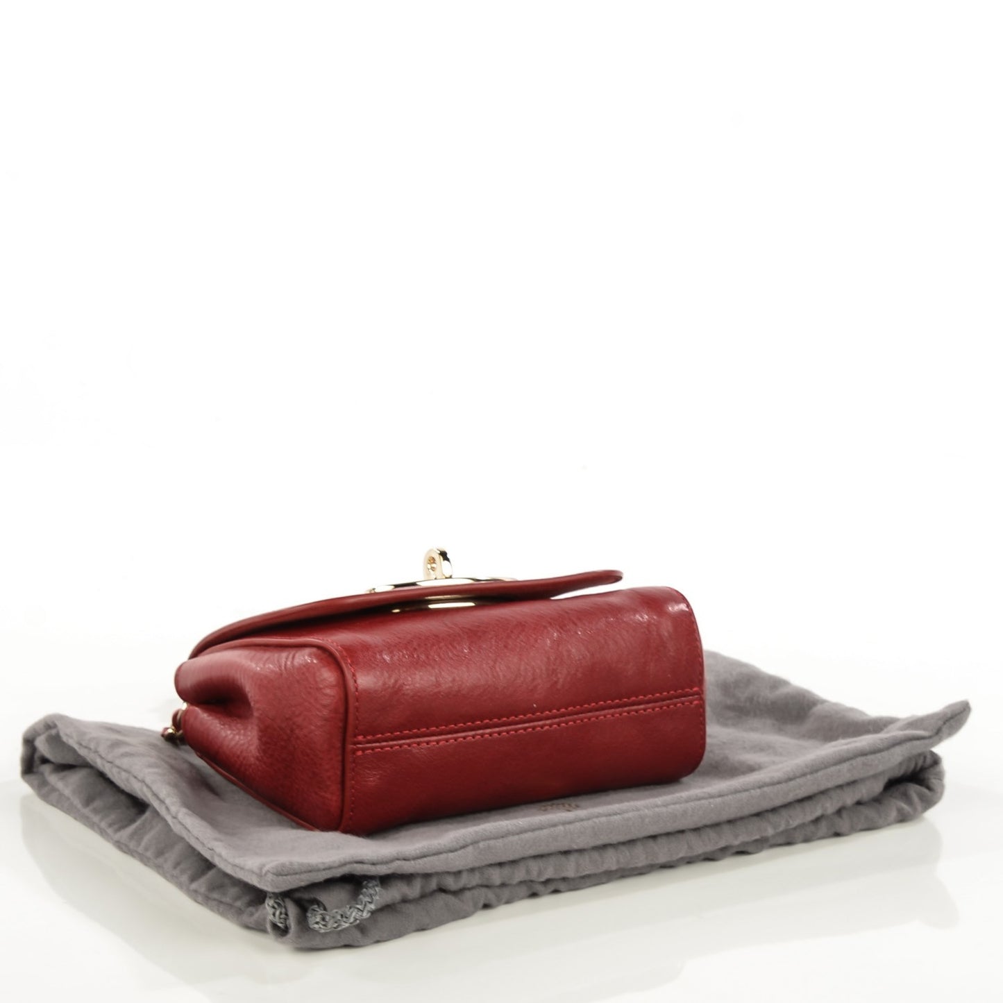 Natural Leather Mini Lily Poppy Red