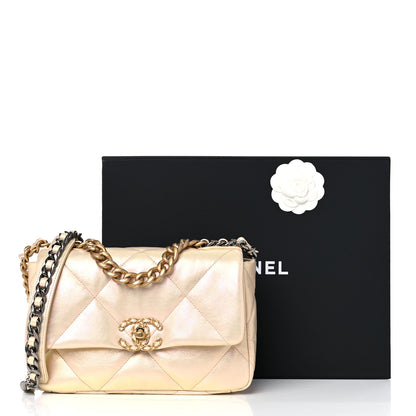 Chanel Iridescent Lambskin Quilted Medium Chanel 19 Flap Pink 10 of 10