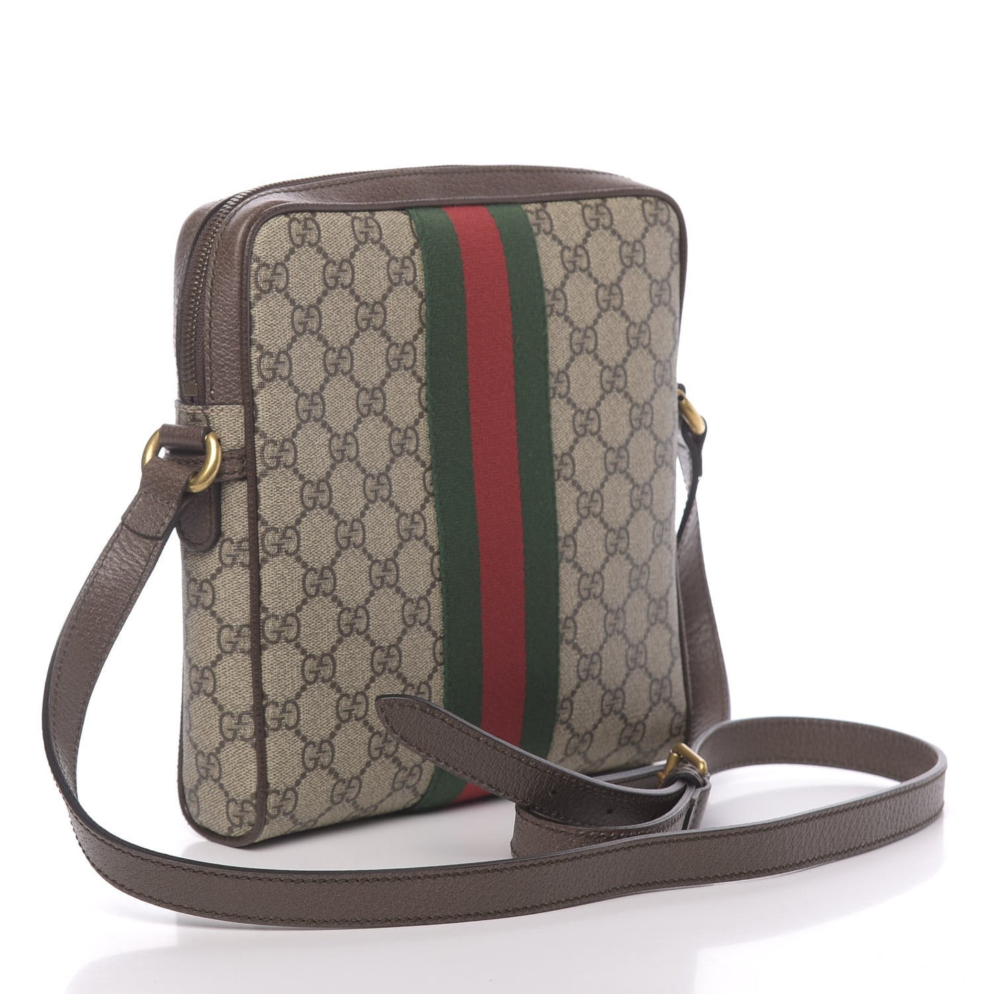 GG Supreme Monogram Web Small Ophidia Messenger Bag Brown