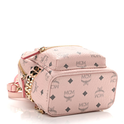 MCM Visetos Side Stud X-Mini Stark Backpack Soft Pink 3 of 9