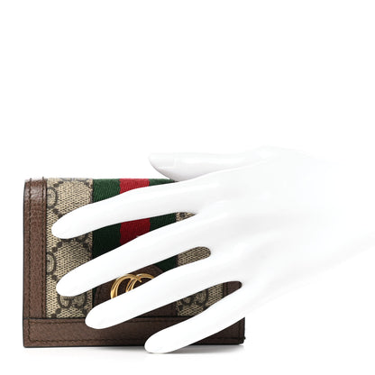 Gucci GG Supreme Monogram Web Ophidia Card Case Beige New Acero 3 of 6