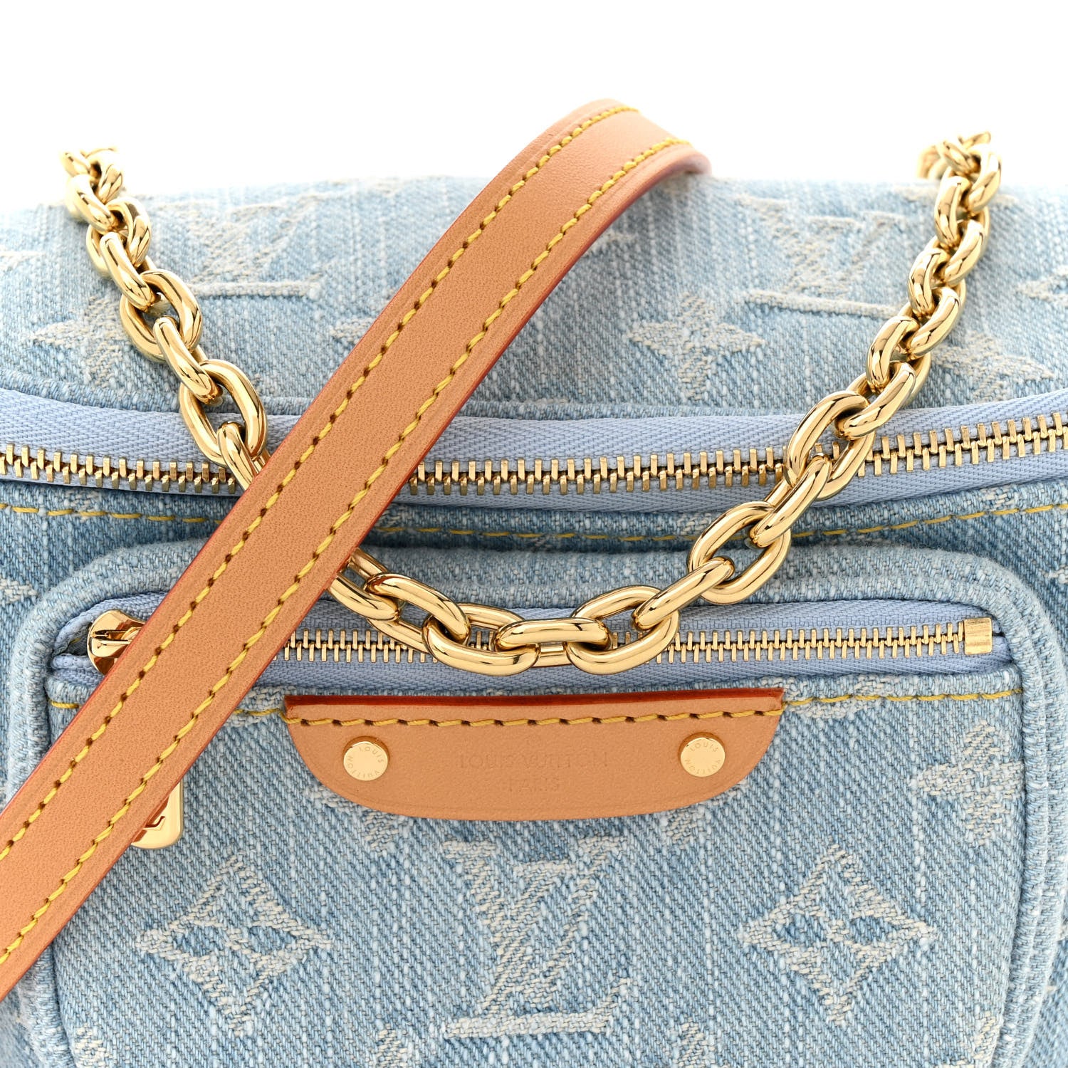 Louis Vuitton Monogram Denim Mini Bumbag Sky Blue 7 of 9