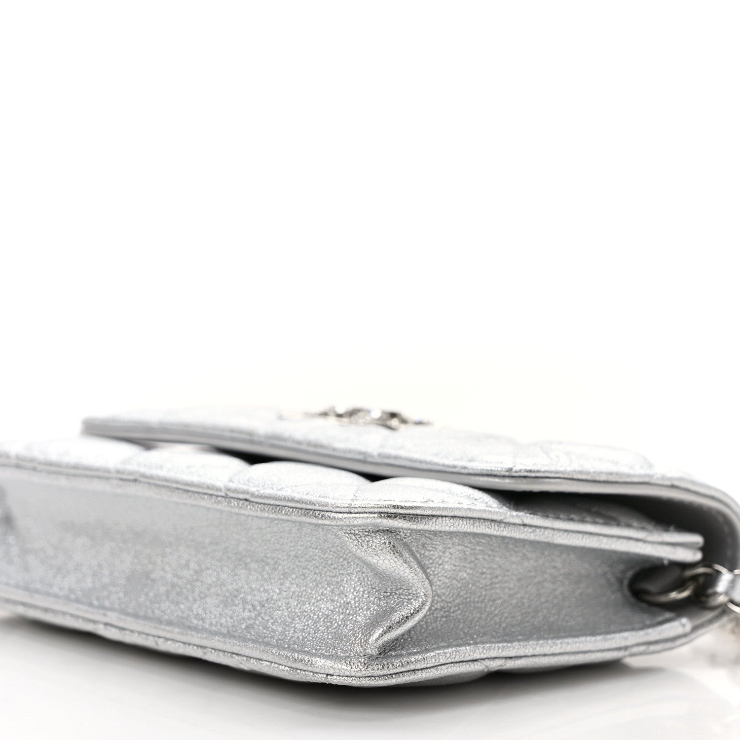 Chanel Metallic Goatskin Quilted Star Flap Waist Belt Bag Silver 8 of 10